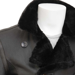 Men’s Black Sheepskin Peacoat