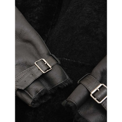 Men’s Black Sheepskin Peacoat