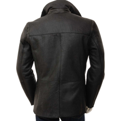 Men’s Black Sheepskin Peacoat