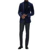 Men's Blue Velvet Prom Suit with Shawl Lapel