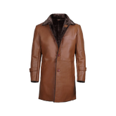 Men's Brown Real Leather Shearling Coat