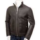 Men’s Brown Sheepskin Biker Jacket