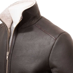 Men’s Brown Sheepskin Biker Jacket