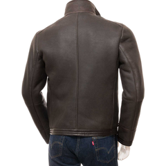 Men’s Brown Sheepskin Biker Jacket