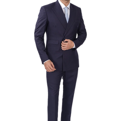 Men's Dark Blue Double Breasted Two-Piece Suit