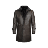 Men's Dark Brown Real Leather Shearling Coat