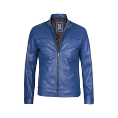 Men's Dodge Blue Racer Leather Jacket