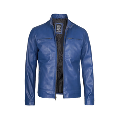 Men's Dodge Blue Racer Leather Jacket