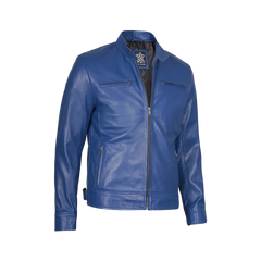 Men's Dodge Blue Racer Leather Jacket