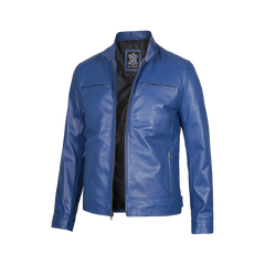 Men's Dodge Blue Racer Leather Jacket
