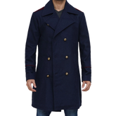 Men's Double Breasted Blue Peacoat