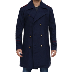 Men's Double Breasted Blue Peacoat