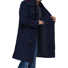 Men's Double Breasted Blue Peacoat