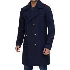 Men's Double Breasted Blue Peacoat