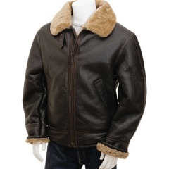 Men’s Ginger Sheepskin Aviator Jacket