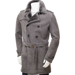 Men’s Grey Shearling Coat