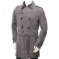 Men’s Grey Shearling Coat