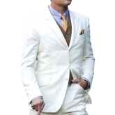Men's Off-White 3-Piece Wedding Suit - Classic Formal Wear