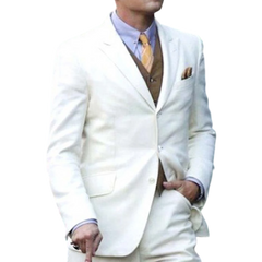 Men's Off-White 3-Piece Wedding Suit - Classic Formal Wear