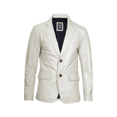 Men's Off White Blazer Real Leather Jacket
