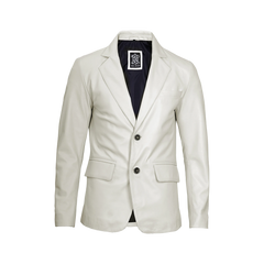 Men's Off White Blazer Real Leather Jacket