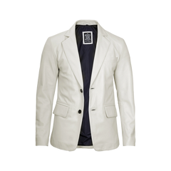 Men's Off White Blazer Real Leather Jacket
