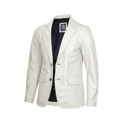 Men's Off White Blazer Real Leather Jacket