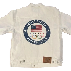 Men's Polo Ralph Lauren Olympic Opening Ceremony USA WHITE Denim Jacket