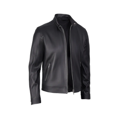 Men's Premium Black Cafe Racer Leather Jacket