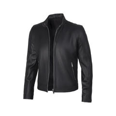 Men's Premium Black Cafe Racer Leather Jacket