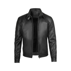 Men's Premium Black Harrington Leather Jacket