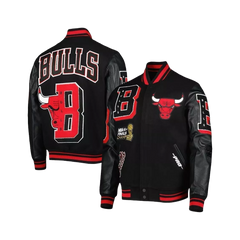 Men’s Pro Standard Chicago Bulls Mash Up Varsity Jacket Black
