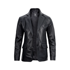 Men's Real Lambskin Black Leather Blazer Jacket