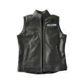 Men’s Real Leather Harley Davidson Vest Cafe Racer Upper