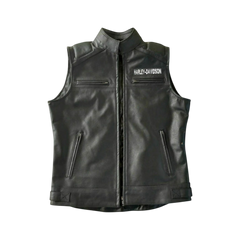 Men’s Real Leather Harley Davidson Vest Cafe Racer Upper