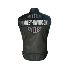 Men’s Real Leather Harley Davidson Vest Cafe Racer Upper