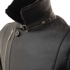 Men’s Sheepskin Biker Jacket In Black