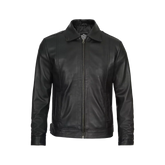 Men's Tall Harrington Black Leather Jacket