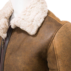 Men’s Tan Sheepskin Aviator Jacket