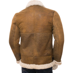 Men’s Tan Sheepskin Aviator Jacket