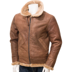 Men’s Tan Sheepskin Flying Jacket