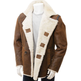 Men’s Tan Sheepskin Peacoat