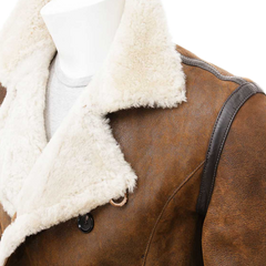 Men’s Tan Sheepskin Peacoat