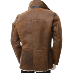 Men’s Tan Sheepskin Peacoat