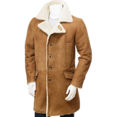 Men’s Tan Sheepskin Trench Coat