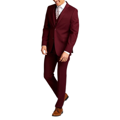 Men's Three-Piece Slim Fit Maroon Suit - Wedding Suit for Men