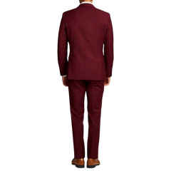 Men's Three-Piece Slim Fit Maroon Suit - Wedding Suit for Men