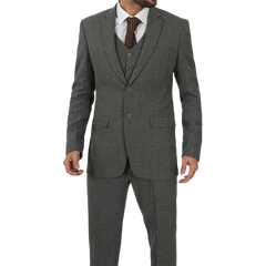 Men's Vintage 3-Piece Grey Tweed Suit for Prom