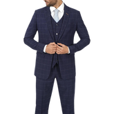 Men's Vintage 3-Piece Navy Blue Prom Suit - Wedding Suit