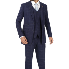 Men's Vintage 3-Piece Navy Blue Prom Suit - Wedding Suit